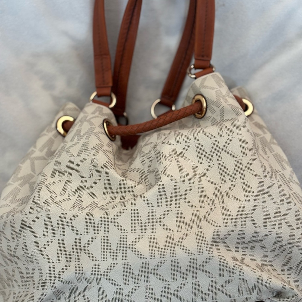 Michael Kors Cream and Brown Women's Bag